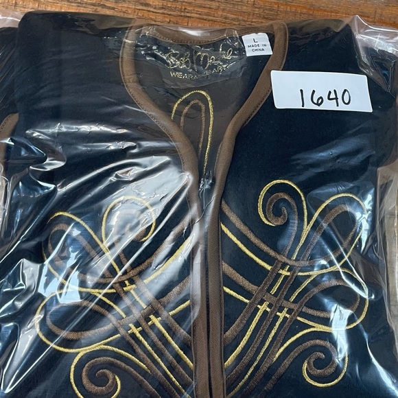 Bob Mackie Wearable Art Womens Large Embroidered Full Zip Fleece Jacket vintage - Picture 11 of 11